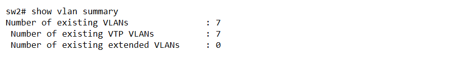 Команда show vlan summary